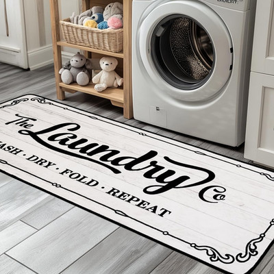 Non-Slip Laundry Room Rug Runner 20''x49'' - Washable Farmhouse Decor