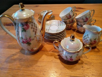 Bavaria Kaffeeservice Elfenbein Nr. 94/1 (13) + 1 Goldene Kaffee(Mokka) Tasse