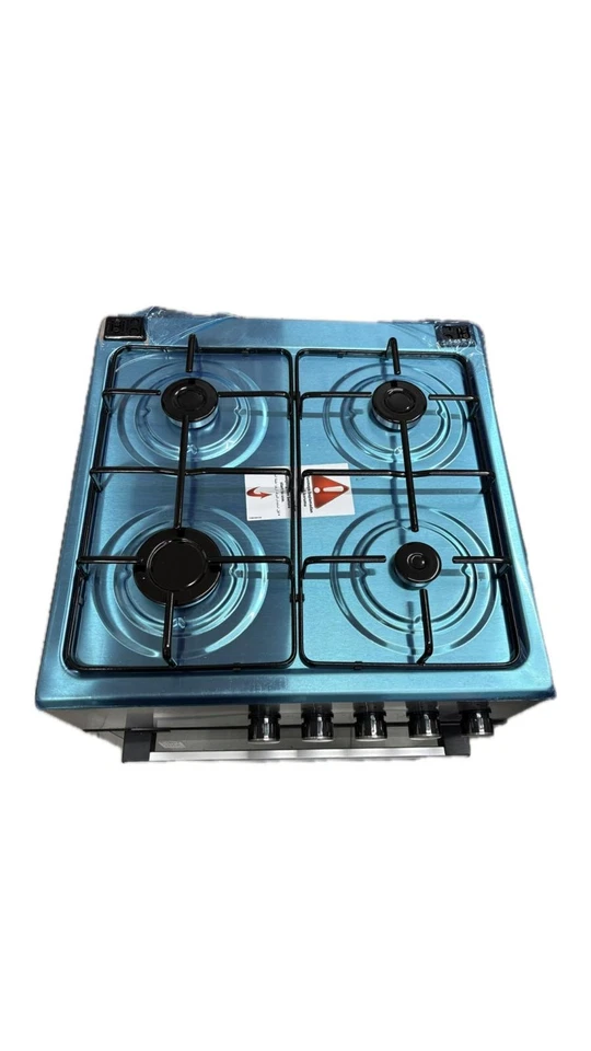 Cucina a Gas 4 Fuochi 57 x 57 cm Con Forno A Gas Grey Inox Grigia - Immagine 4 di 4