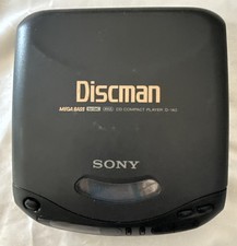 Sony Discman D-143 Portable CD Player - Tested - Power Supply  Battery - Rare