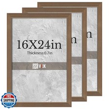 VCK 16x24 Brown Poster Frames 3 Pack, High-End Wood Wide Border P
