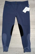 Piper by Smartpak 36R Knee Patch Breeches Riding Pants Blue NWT Equestrian 