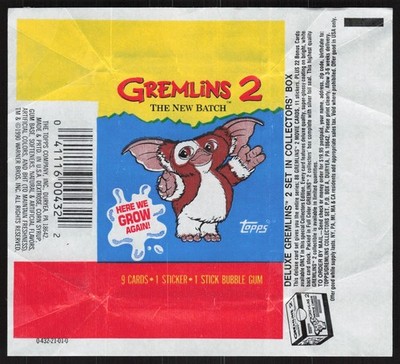 1990 Topps Gremlins II 2 Opened Wax Pack Wrapper DD112