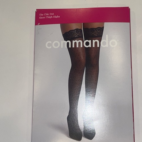 COMMANDO THE CHIC DOT SHEER THIGH-HIGH HF040 BLACK SIZE S/M - Picture 2 of 5