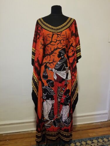 Kaftan Dress Sante Classics Rayon Beach  Gown Women one Size Fits All Tunic Top  - 第 1/18 張圖片