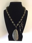 Gray Stone Artisan Necklace And Earrings
