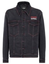 NWT 1980 Fendi Men  s Denim Jacket Black 42 US/52 Ita FW0428