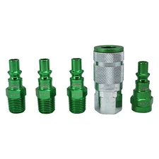 Milton COLOR FIT S-305AKIT 5 PC A-Style Coupler & Plug set, 1/4" NPT, GREEN