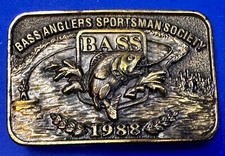 1988 Bass Anglers Sportsman Society Club Great American Vintage Belt Buckle