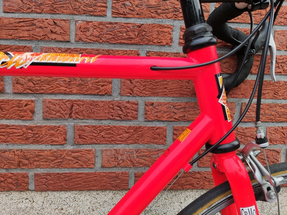 Neon Rotes 59cm Cycletech Retro Rennrad Vintage, Shimano, Groß, Stahl - Bild 4 von 4