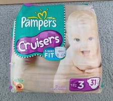 Vtg Pampers Cruisers Size 3 Diapers 31 Ct Collectible 2011 Sesame Street