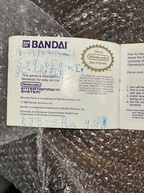 Monster Party (Nintendo NES, 1989) Cart And Booklet Only No Box