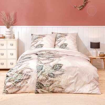 Estella Mako Satin Bettwäsche Timon natur - 135x200 oder 155x220 cm