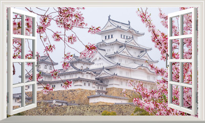Himeji Castle Japan Magic Window Wall Self Adhesive Sticker Decal Print Poster