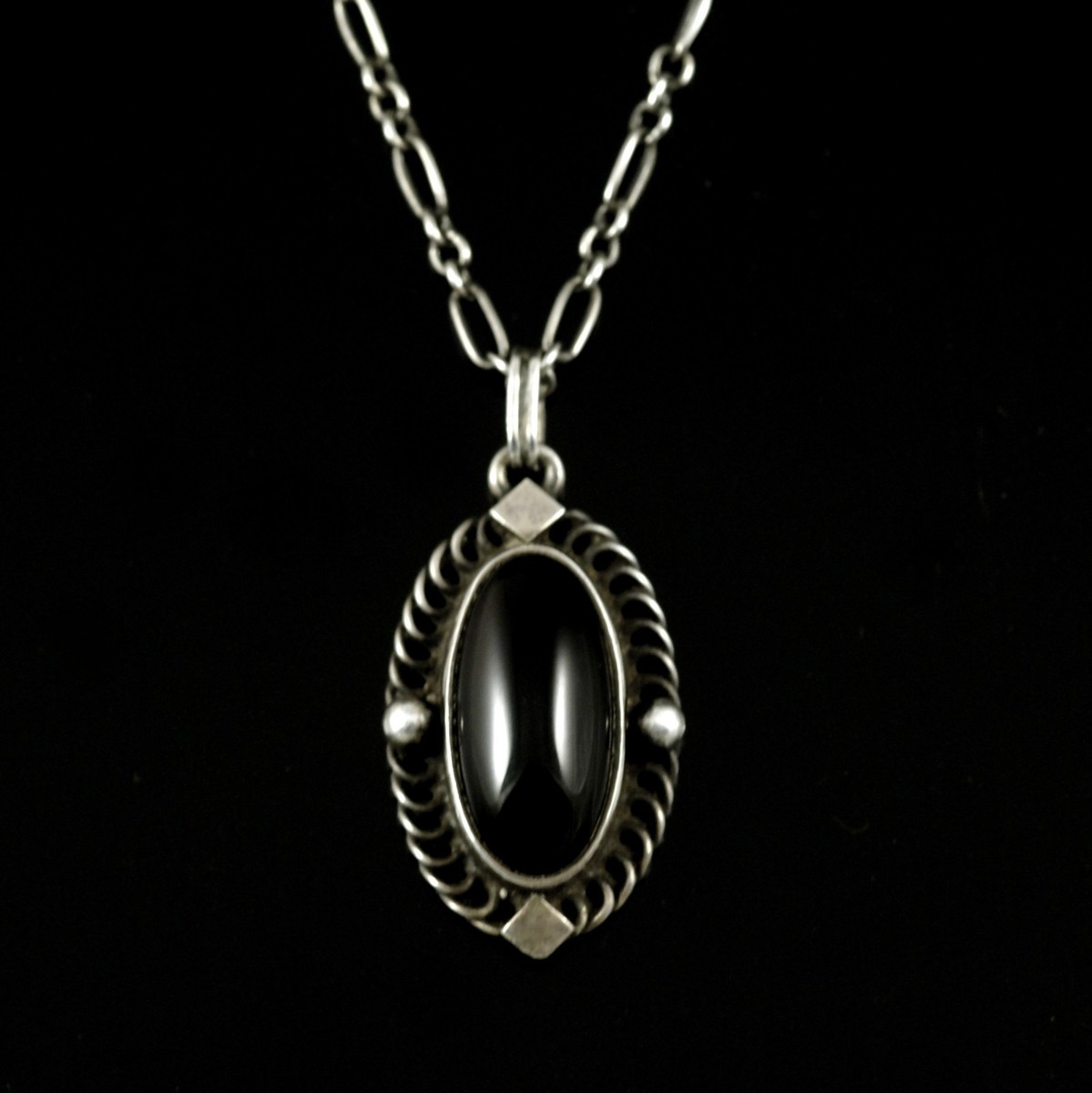 Georg Jensen Sterling Silver Pendant of the Year 2004 with Black 