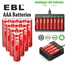 1.5V Upgraded Rechargeable AAA Batterie Lithium Li-ion Battery / Charger Lot