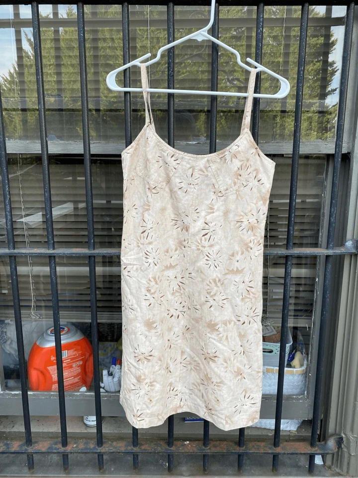 LES COPAINS Tan Flecked Geometric Mini Dress Size US Small - Image 2 of 4