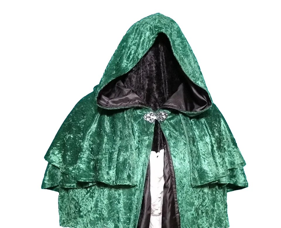 Panne Velvet Lined Cape Custom. Wiccan SCA Medieval RenFaire LARP Hooded S-4X - Image 3 of 4