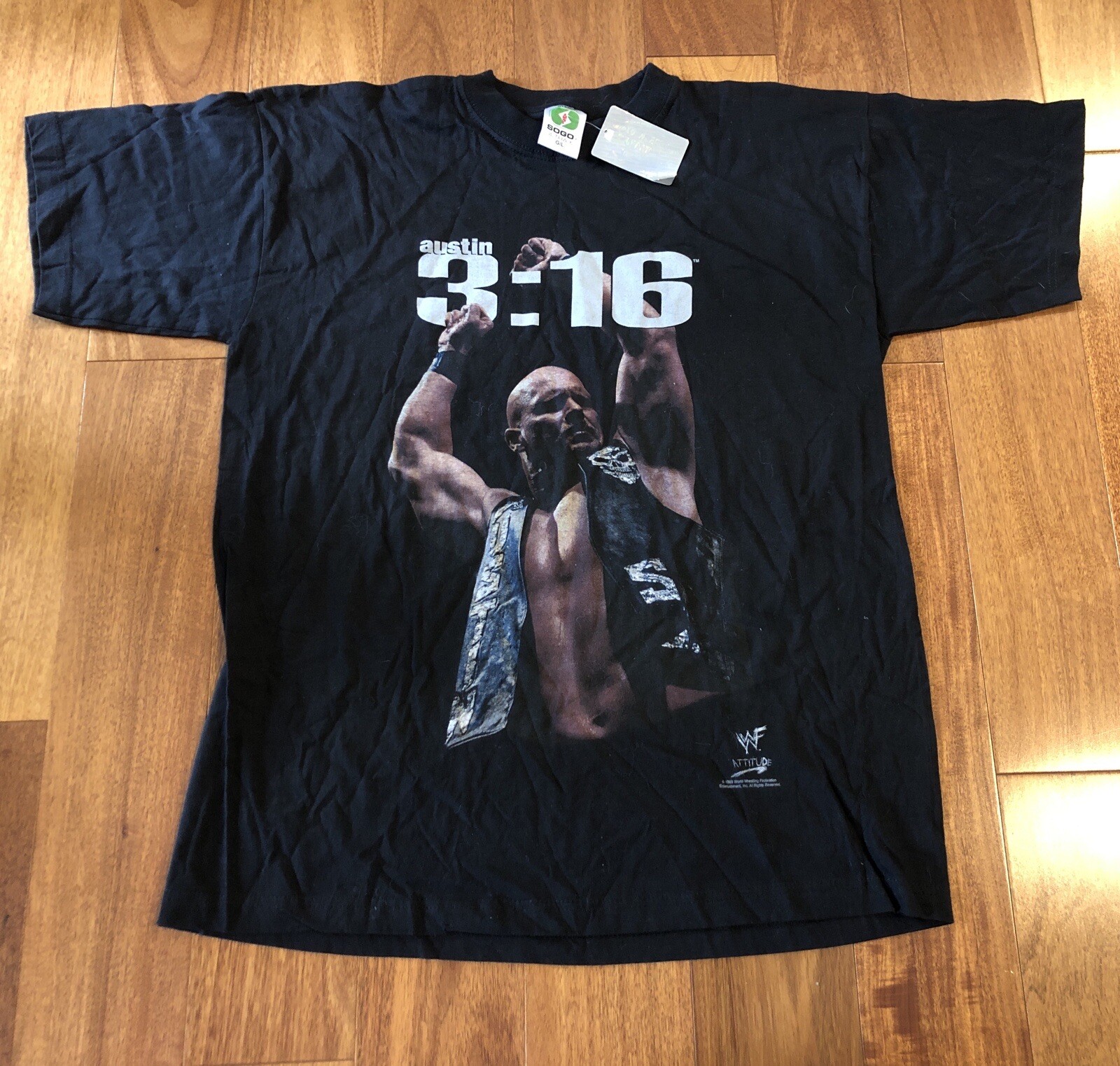 BNWT Vintage WWF WWE Stone Cold Steve Austin T-shirt 3:16 RARE 1999 Deadstock