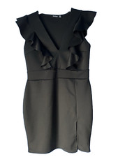 Black BOOHOO womens party size Ladies Boohoo Dress Size dress ladies size boohoo