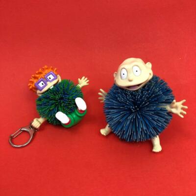 Vintage Nickelodeon Rugrats Gummi Koosh Kugeln PVC Figuren Konvolut Set x 2 1990er