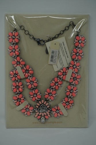 Amrita Singh "Stately" Light Coral & Peach Crystal & Resin Necklace NKC 5203 - Picture 3 of 6