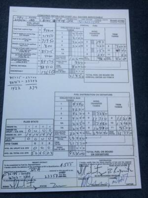 Laminated Photocopy Concorde Fuel Supply Sheets G-Boac Left Side Post.