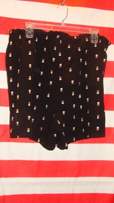 AVA & VIV ~ Size 1X ~ Black Shorts With Multi Color Blocks ~ 2 Pockets ~ VGC ~