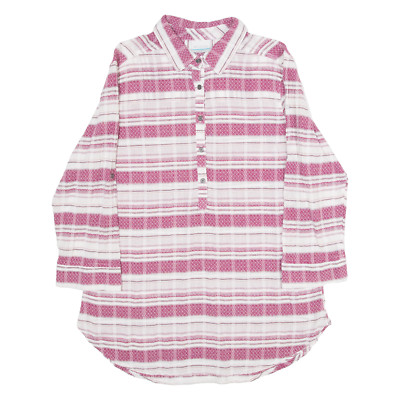 COLUMBIA Damen Hemd Rosa Gestreift 3/4 Ärmel Gr. M