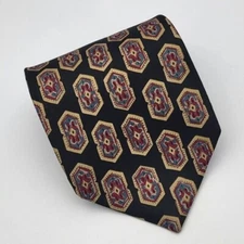 Ferrell Reed Silk Tie Black Brown Red Geometric Men Necktie 54 x 3.5/8