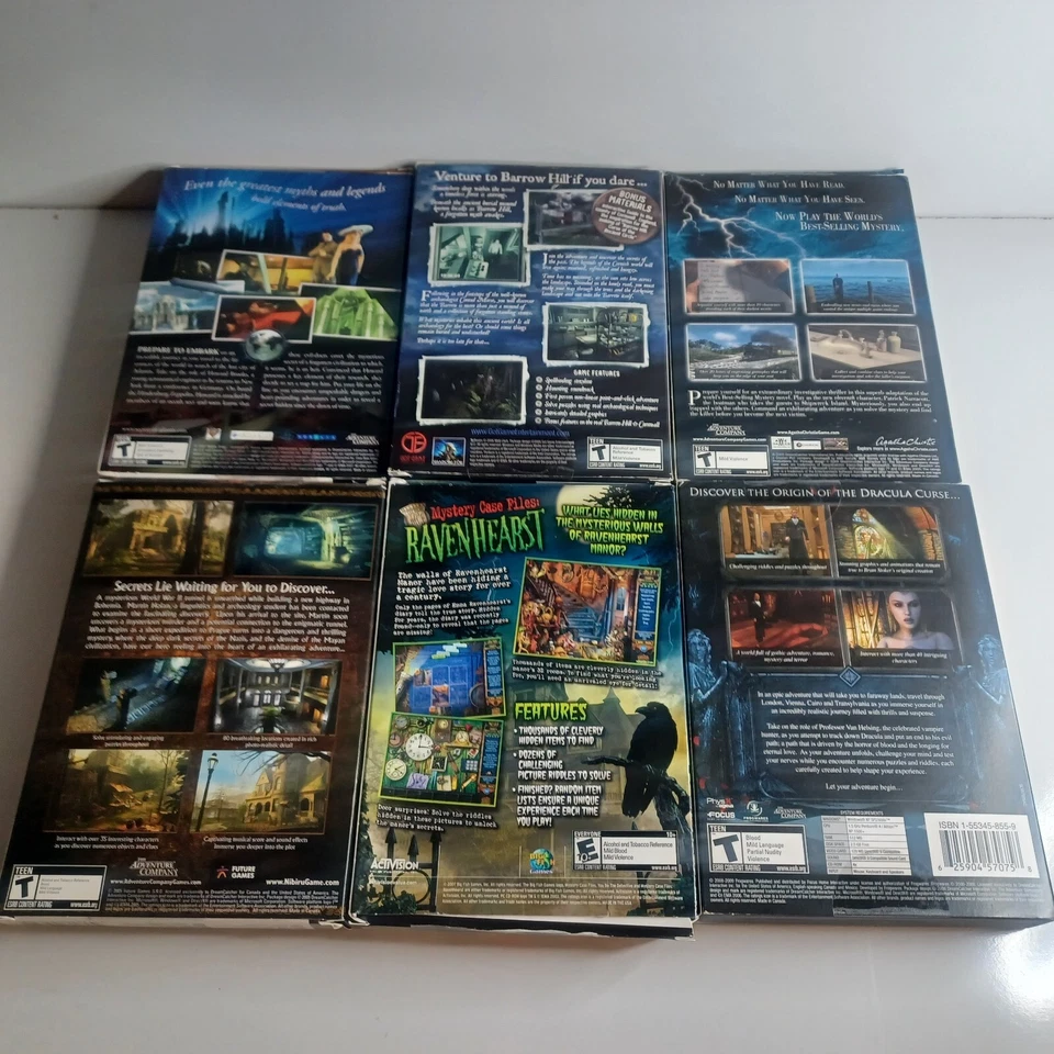 PC CD 6 Games Adventure Mystery Atlantis Agatha Christie Dracula Complete BOX - Image 2 of 3