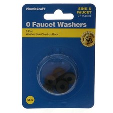 PlumbCraft 7515400T 0 Flat Faucet Washers, 6-Pack