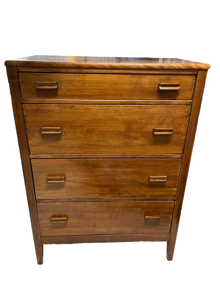 Cómoda moderna de arce de mediados de siglo/recepción abatible con 3 cajones de cola de milano 30x45x19 Foto 2 de 4