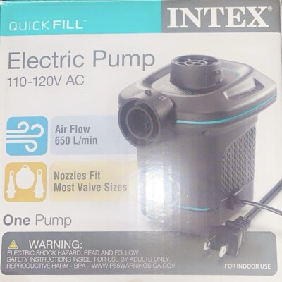 Intex Electric AirPump Quick Fill 110-120V AC Inflates/Deflates Fits Most Valves