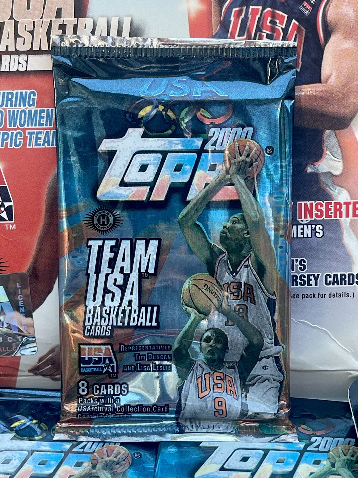 2000 Topps Team Usa Basketball Pack 8 Cards Game Used Jersey? Carter