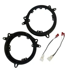 CAR STEREO DOOR SPEAKER MOUNTING ADAPTER PLATE BRACKETS WITH WIRE HARNESS PLUGS