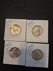 4 Nice 1950 Silver Washington Quarter Dollar Coins.  Some Toned