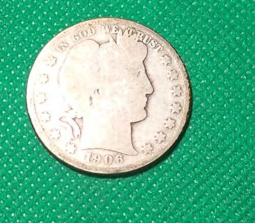 1906  (D) Barber Half Dollar - Good - About Good -See Picts # 1164