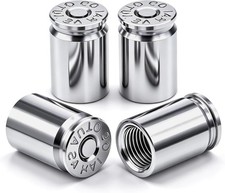 4PCS Bullet Shell Tire Valve Stem Caps, Aluminum Alloy Car Air Stem Cap, Univers