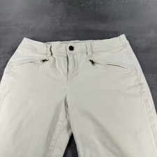 Polo Ralph Lauren Pants Womens 8 White Zipped Pockets Stretch Slim Skinny Work