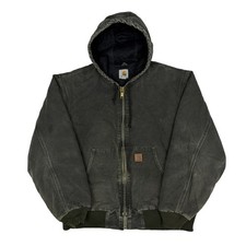 Carhartt J130 MOS green hooded work wear jacket Large