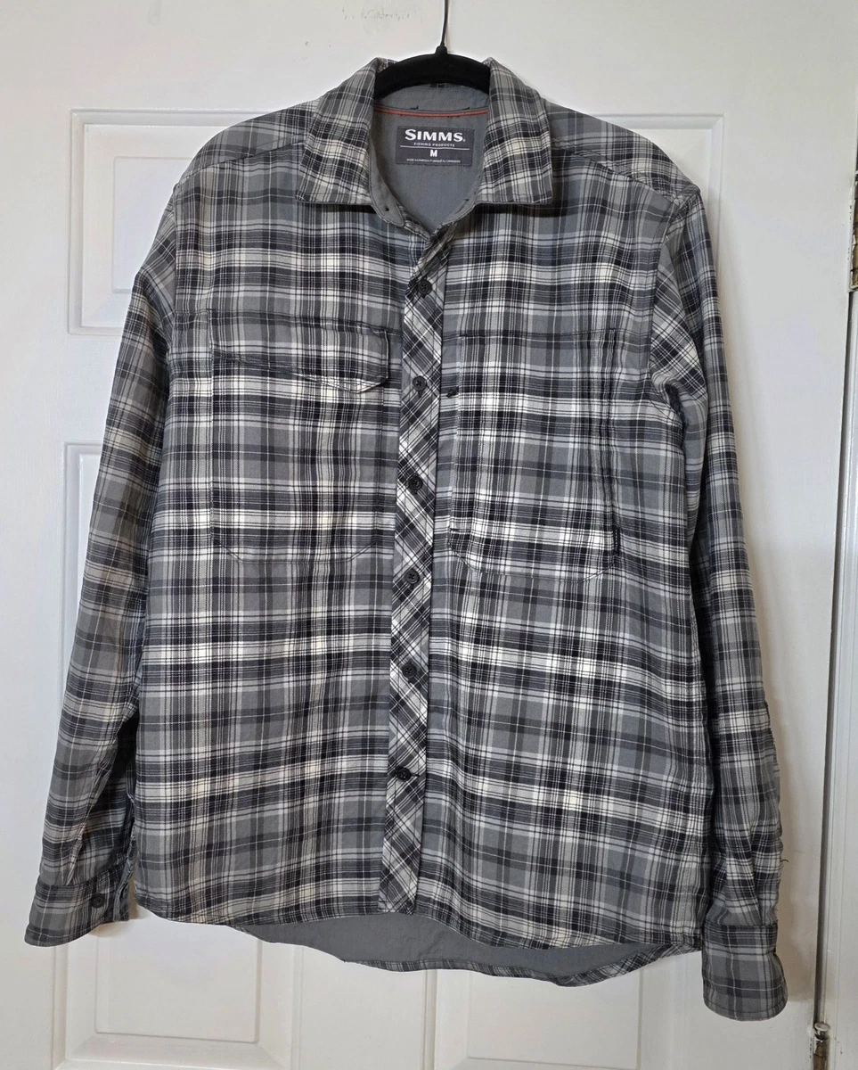 Chemise Simms Sportsman Homme Manches Longues - Bleu/Gris - Taille 2XL - Pêche