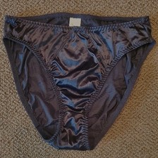 Vintage Delicates SECOND SKIN Shiny Satin Hi-Cut Panties, Sz. M; HTF/NWOT 