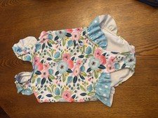 Adorable Floral Bathing Suit With Ruffles Size Girls Six