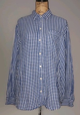 GAP - Boyfriend Fit Blue and White Gingham Button Up Tunic - Women's Size XL