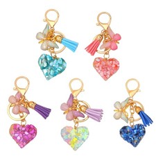 Heart Keychain Bag Charm Hangings Ornaments Butterfly Keychain Car Keyring