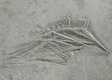 Galvanised X 12 Silver Metal Wire Plain Hangers Clothes Coat 40cm 16"/ 13 Gauge.