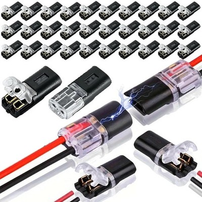 100Pcs 2 Pin Wire Connector Quick Splice Plug AWG 18-22 For LED Automotive Car