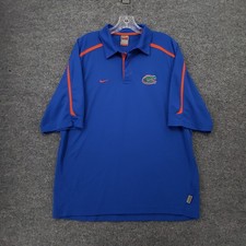 Nike Florida Gators Polo Shirt Mens M Medium Blue Fit Dry Short Sleeve Golf