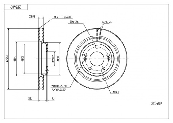 Hart Tarcze III 2X Bremsscheiben Ø 294 BelüFtet FüR Hyundai Santa Fé I-image